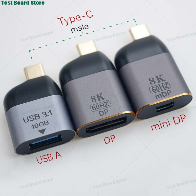 Adaptador USB tipo C a USB 3,1/DP/mini DP, adaptador de vídeo HD para Macbook, teléfono móvil, ordenador portátil, 8K, 1Pce