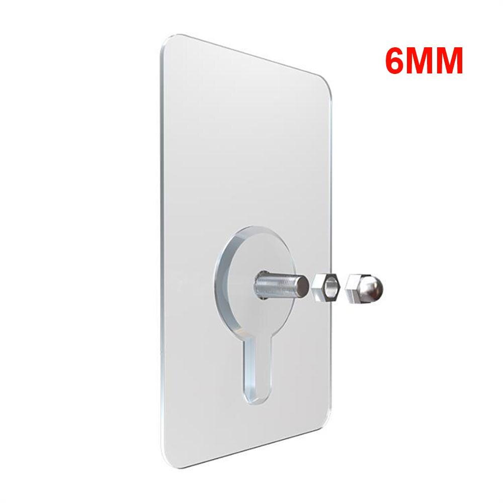 2pcs PVC adhesive nails wall poster Non-trace stick Wall Hook durable transparent strong adhesive screw Wall Nail hooks bathroom: 6mm
