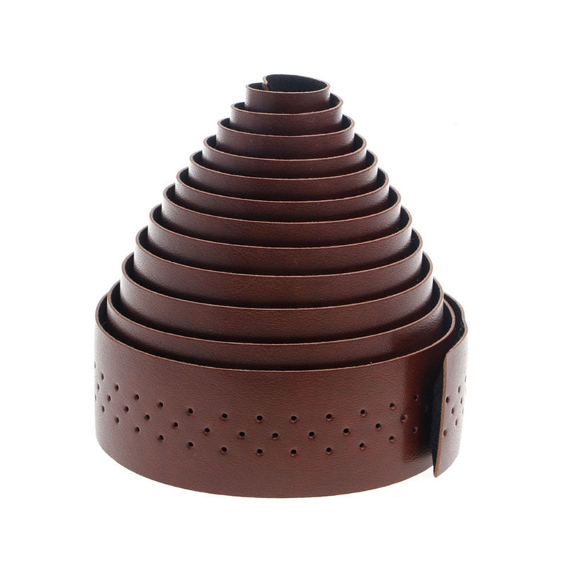 1 par cyklar mtb vägcykel styrtape pu läder cykel kork wrap bar grepp band näthål bälte bar solid färg