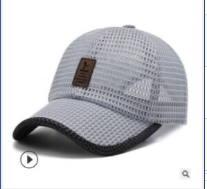 Adult Unisex Mesh Baseball Caps Adjustable Cotton Breathable Comfortable Sunshade Sun Hat Snapback Caps Gorras: Light grey