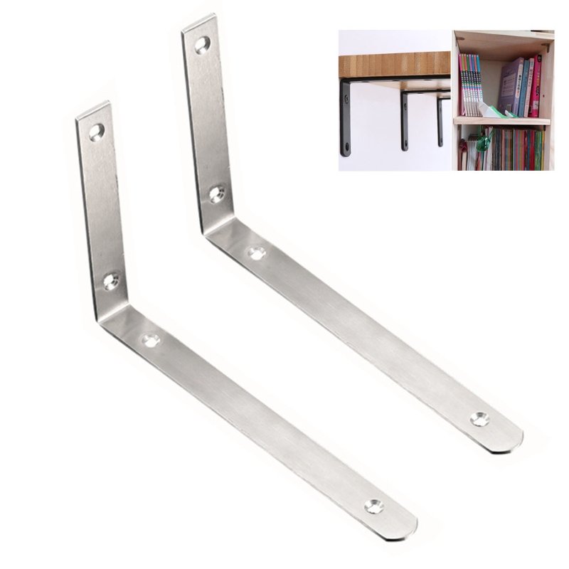 2 Pcs Thick L Shelf Bracket Metal Shelf Brackets Thickness 4mm Industrial Shelf Bracket Wall Hanging Shelf Bracket: S-4