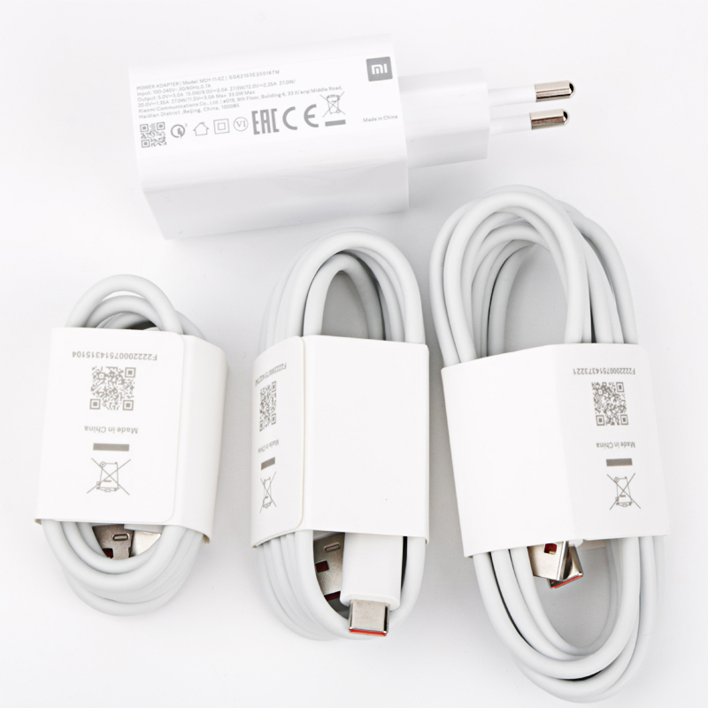 33W charger xiaomi eu Turbo Charge type C cable For Xiaomi redmi note 9 pro POCO X3 nfc Mi 10 9 9t pro note 10 10X LITE