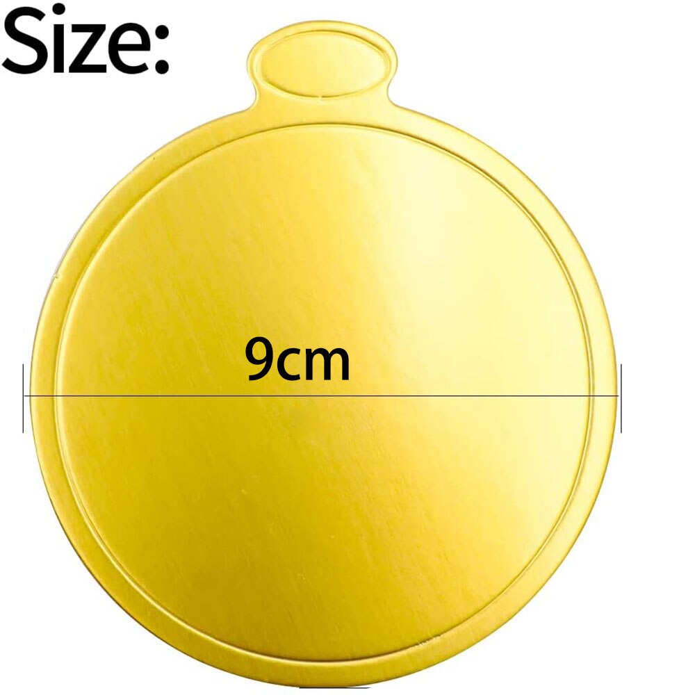 50/100PCS Mini Paper Cake Base Round Gold Mousse Cake Cardboard Dessert Cupcake Display Plates Party Supply Kitchen Accessories