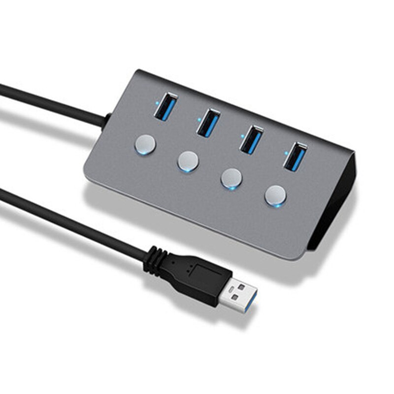 3,0 USB 4-Hafen hoch-Geschwindigkeit Hub Aluminium Legierung Unabhängige Schalter Geschmack Hub Computer Splitter Erweiterung Dock