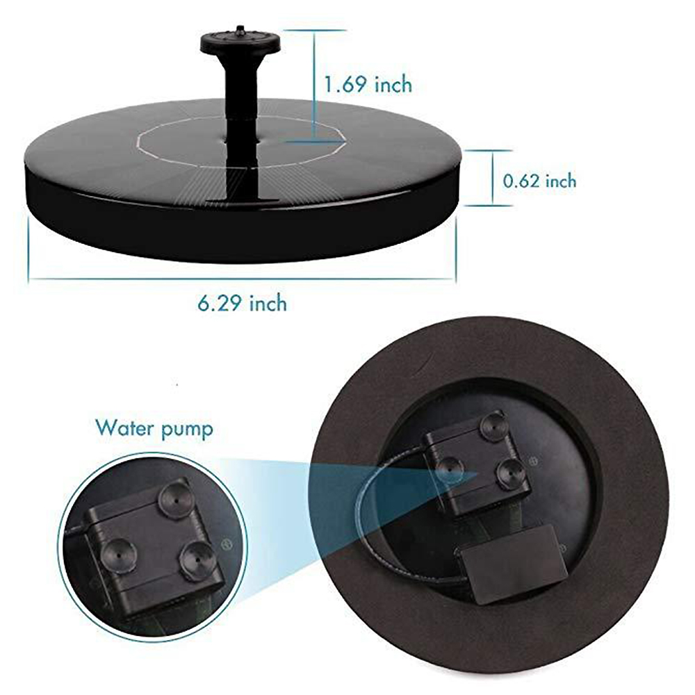 Garden decoration Solar Panel Powered Water Fountain Pump For Pool Pond Garden Outdoor Submersible Waterfall Floating 2