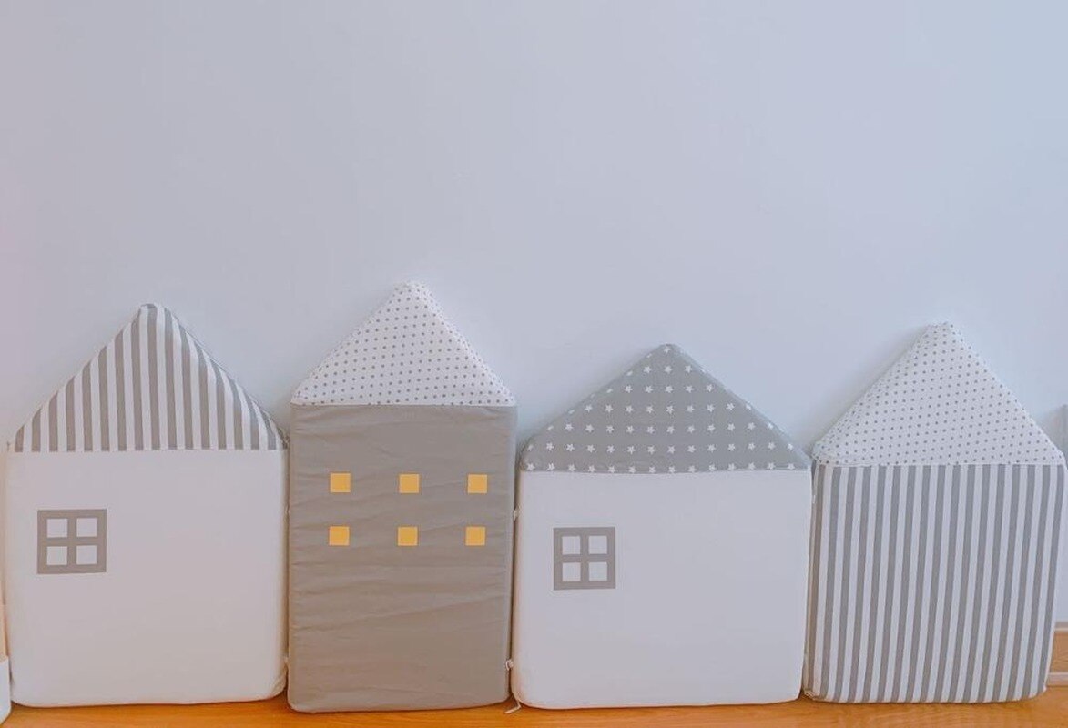 Clôture de lit de petite maison nordique, pare-choc de Protection pour berceau, garde-corps amovible et lavable, décoration de chambre d&#39;enfants: Style 6
