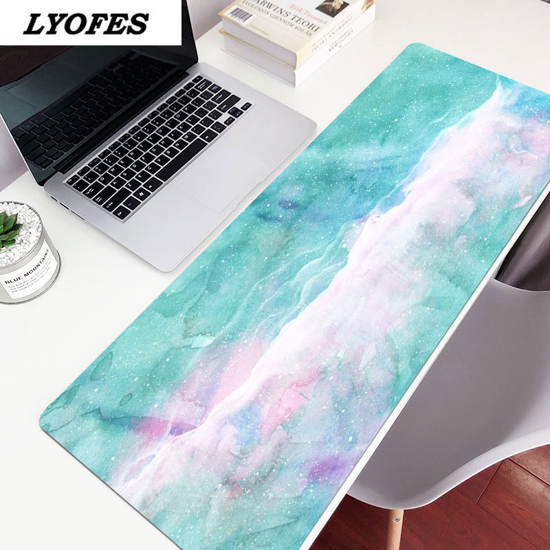 Kawaii Desk Mat Gamer Large Marble Desk Pad Mouse Pad Waterproof Computer Keyboard Table Decoration Cover Gaming Player Mice Mat