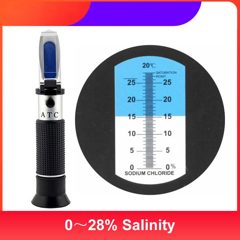 Neue Salzgehalt Meter Refraktometer 0 ~ 10%/0 ~ 28%/0 ~ 100% High-Präzision Meer Wasser hydrometer Für Salz Lösung Konzentration Prüfung: 0-28