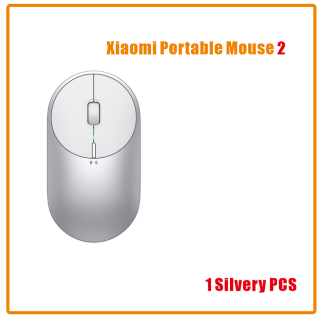 Originele Xiaomi Mi Draagbare Muis 2 4-DPI 4000 2400 1800 1200 Bluetooth RF2.4 Aluminium Metal Abs Windows 10 Android Mac: Silvery 1 PCS