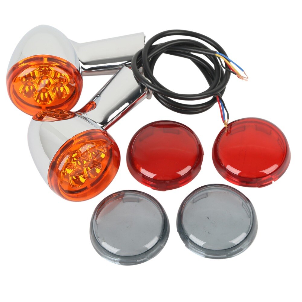 Motorcycle Rear Amber LED Turn Signals Lights Bracket Indicate Light For Harley Sportster XL Iron 883 1200 1992
