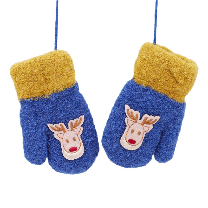 Children Clothing Cotton Flock Spring Autumn Winter Gloves Toddler Kids Cute Thicken Christmas Deer Girls Boys
