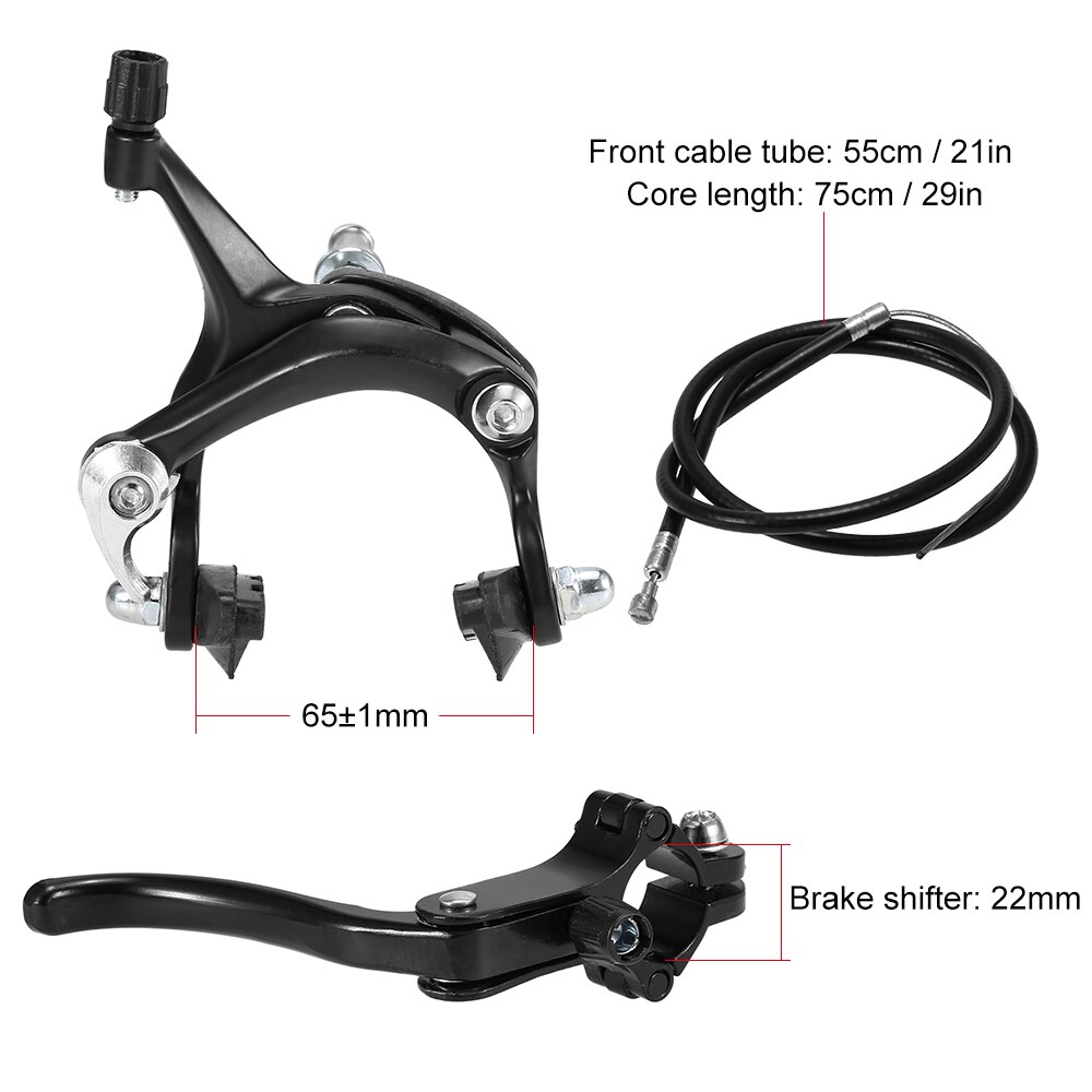 Front / Rear Fixie Bike Brake Kit Road Bike Cruiser Brake Set Bike Caliper Brake Kit Side Pull Brake Set