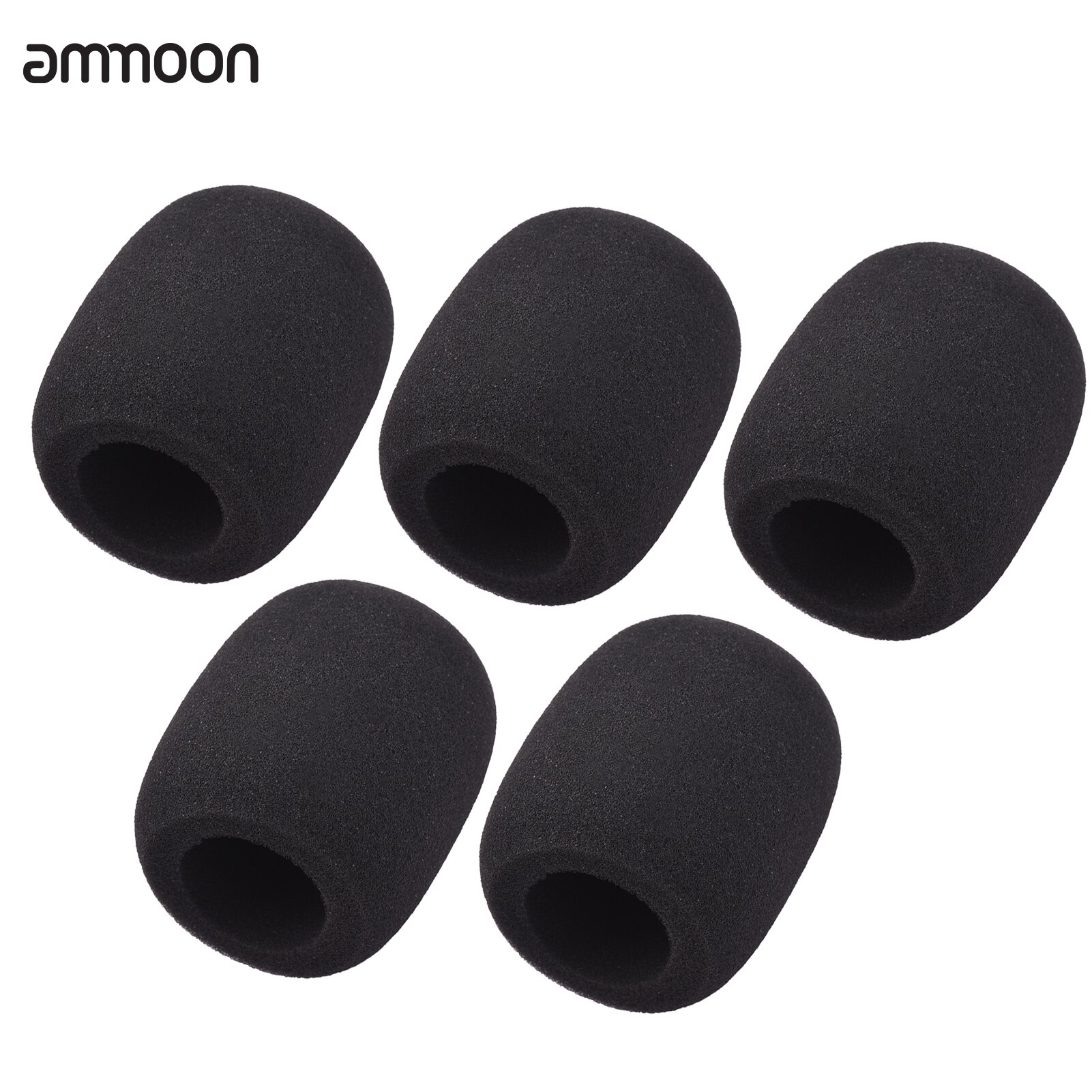 ammoon 10Pcs Microphone Foam Windshield Windscreen Noise Reduction Sponge Mic Cover for Handheld Condenser Microphone: 5 Pack