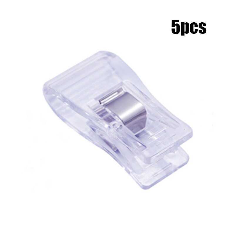 Dailylike 5/10 Pcs Colorful Plastic Clips Fabric Quilting Craft Sewing Knitting Clips For Clothes Paper Sewing Patchwork Tool: 5pcs-Transparent