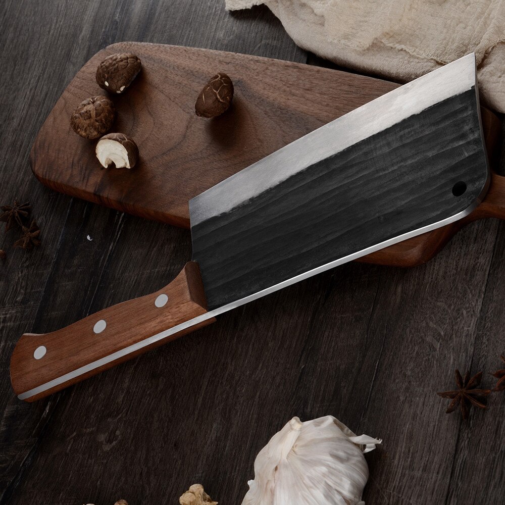 Forged Butcher Knife Chinese Chopping Cleaver Full Tang Heavy Serbian Chef Knife Handmade Kitchen Cleaver Filleting Broad Knife