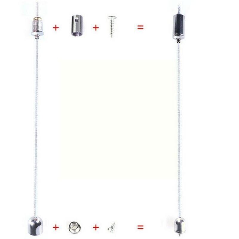 1m Steel Wires And Screws Suspension Hanging Mounting Wire Kit Rope Lamp Adjust For Ceiling Led Lights Panel Wire Accessori S1n8