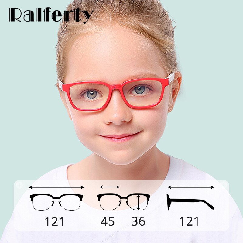 Ralferty børn firkantede briller anti-blå blokerende computer brilleramme barn dreng pige  tr90 fleksible briller rammer  a008