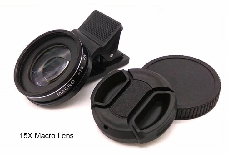 37MM 30X Makro Objektiv 4K HD Professionelle Fotografie Telefon Kamera für iPhone Xiaomi huawei Objektiv 15X Makro Objektiv für Smartphone: 15X Makro Linse