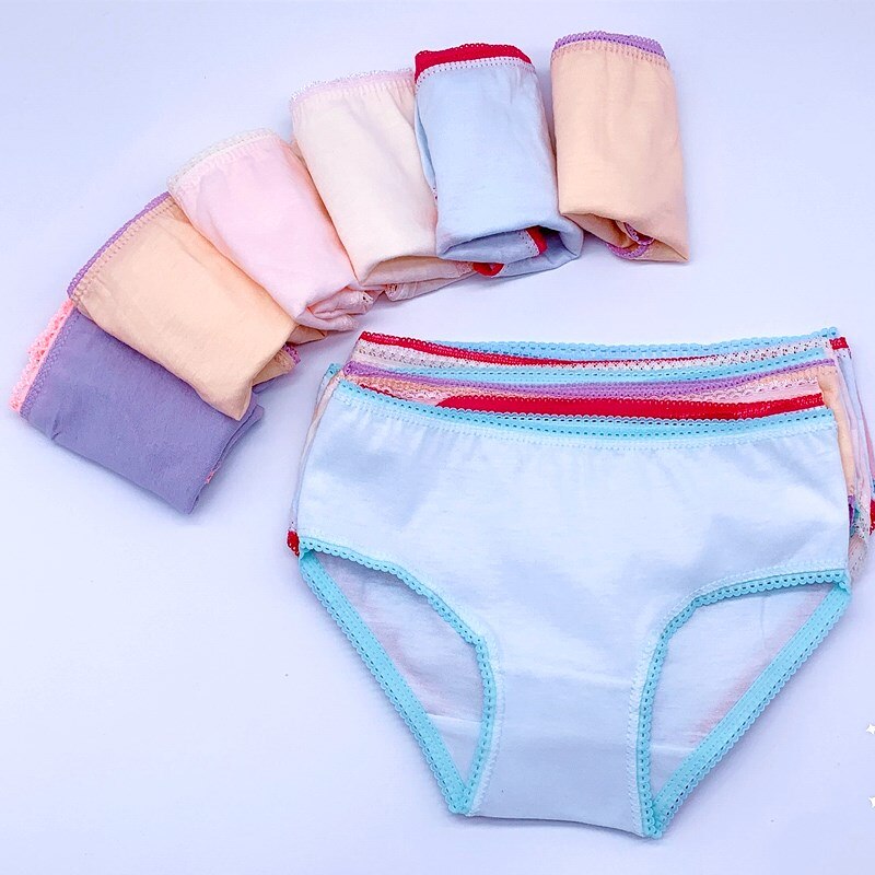 6pcs /Lot Girl Briefs Kids Underwear Children Panties Undershorts Suit 2-10 Years