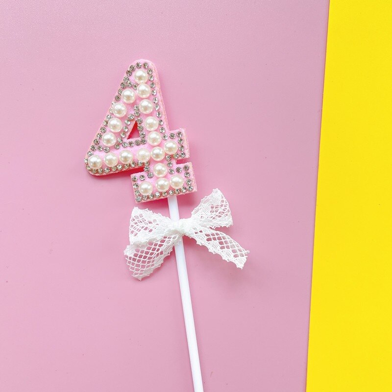 1Pc Glitter Alloy Rhinestone Number Cake Toppers Baby Shower Birthday Decoration Wedding Gold Silver Digital Cakes Dessert Decor: Chocolate