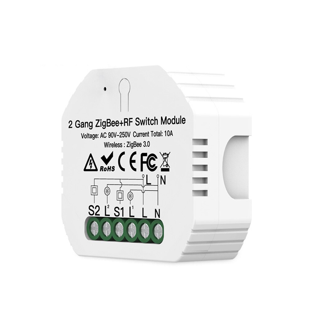 Smart Remote WiFi Switch Relay Module ZigBee 2 Gang Zigbee RF Switch Module Led Dimmer Afstandsbediening Switch Tool: 01
