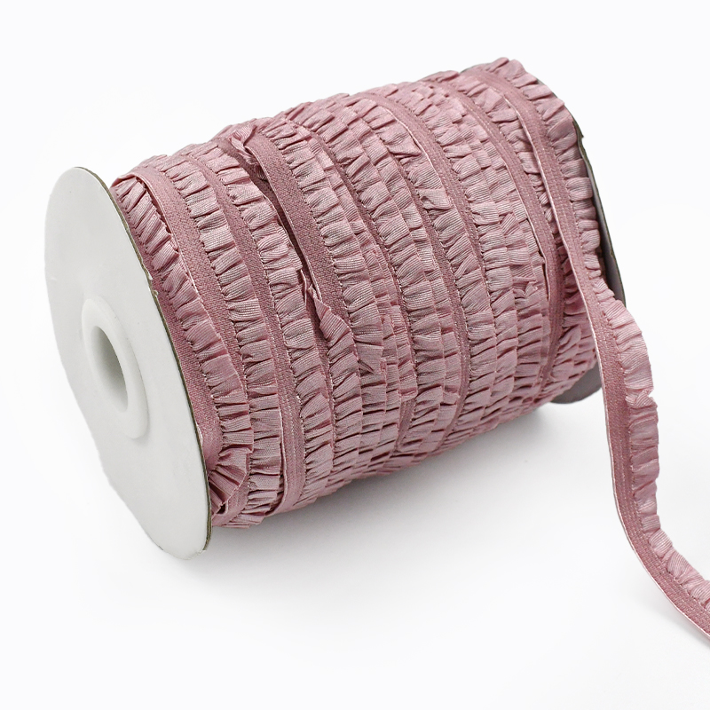 5/10/20M 10mm Meetee Ruffled Elastic Band for Sewing Pleated Stretch Lace Trim Rubber Ribbon Hairband Elasticity Tape Accessory: DULL / 2m