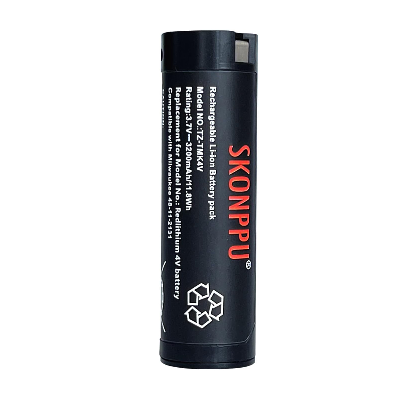 Til milwaukee 48-11-2131 2163-21 redlithium lithium-ion genopladeligt usb 3.0ah 2162-21 batteri pandelampebatteri: Sort