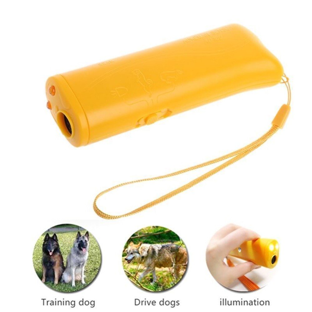 Draagbare Huisdier Hond Repeller Anti Barking Stop Bark Training Device Trainer LED Ultrasone 3 in 1 Anti Barking Zonder Batterij
