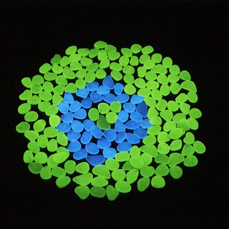 100 stuks/pak glow in the dark tuinkiezels, lichtgevende stenen voor aquariumpaden, tuinpaden, tuindecoratie, lichtgevende stenen