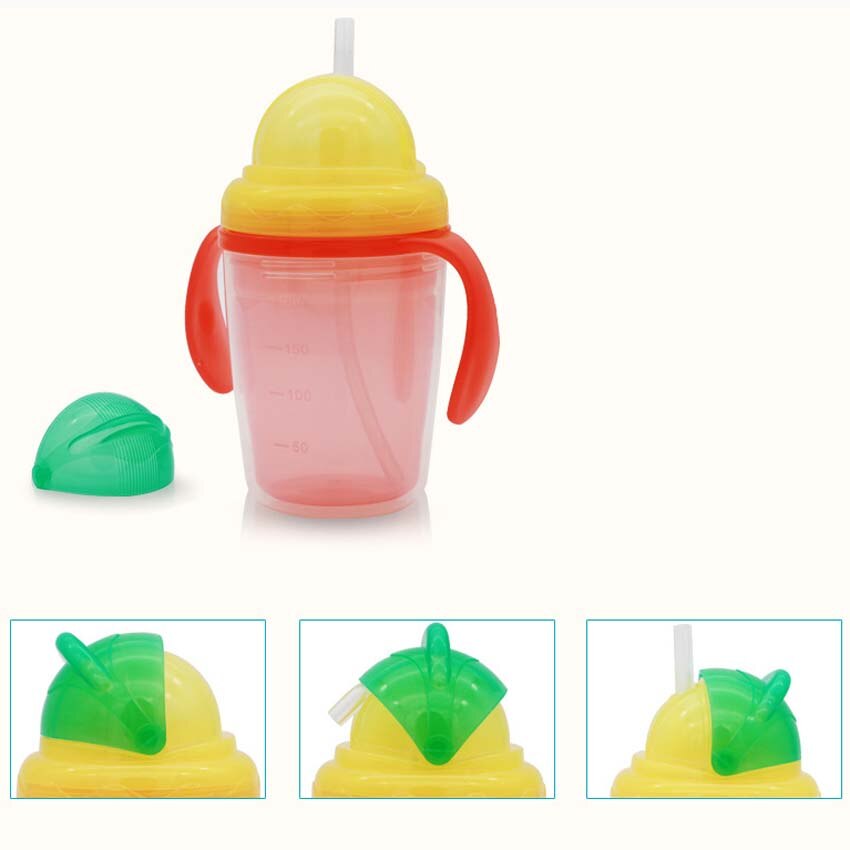 230ml schattige babybekers voor kinderen, kinderen leren eten, drinken, water drinken, drinkbeker, rietje, handvat, fles, mamadeira, tuitbeker, trainingsbeker