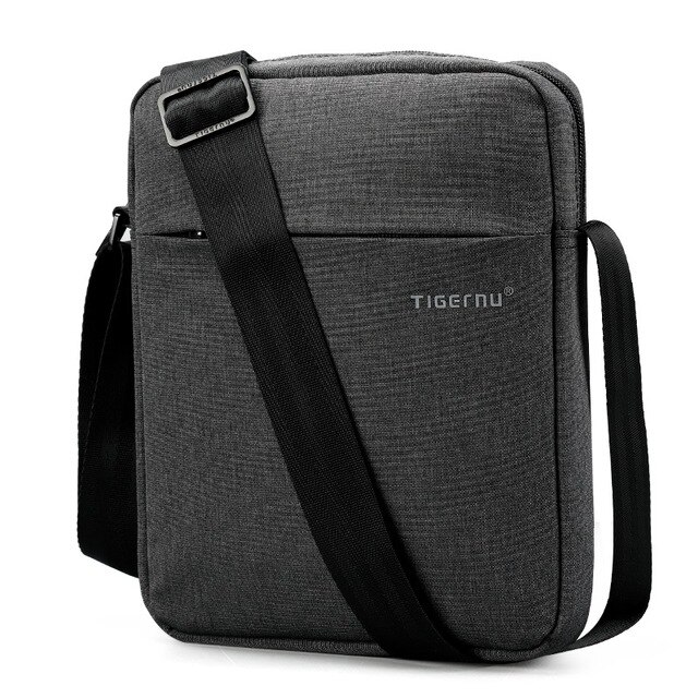 Tigernu-Bolso de hombro impermeable para mujer, Mini bolsa de negocios, de viaje, cruzado: Black grey