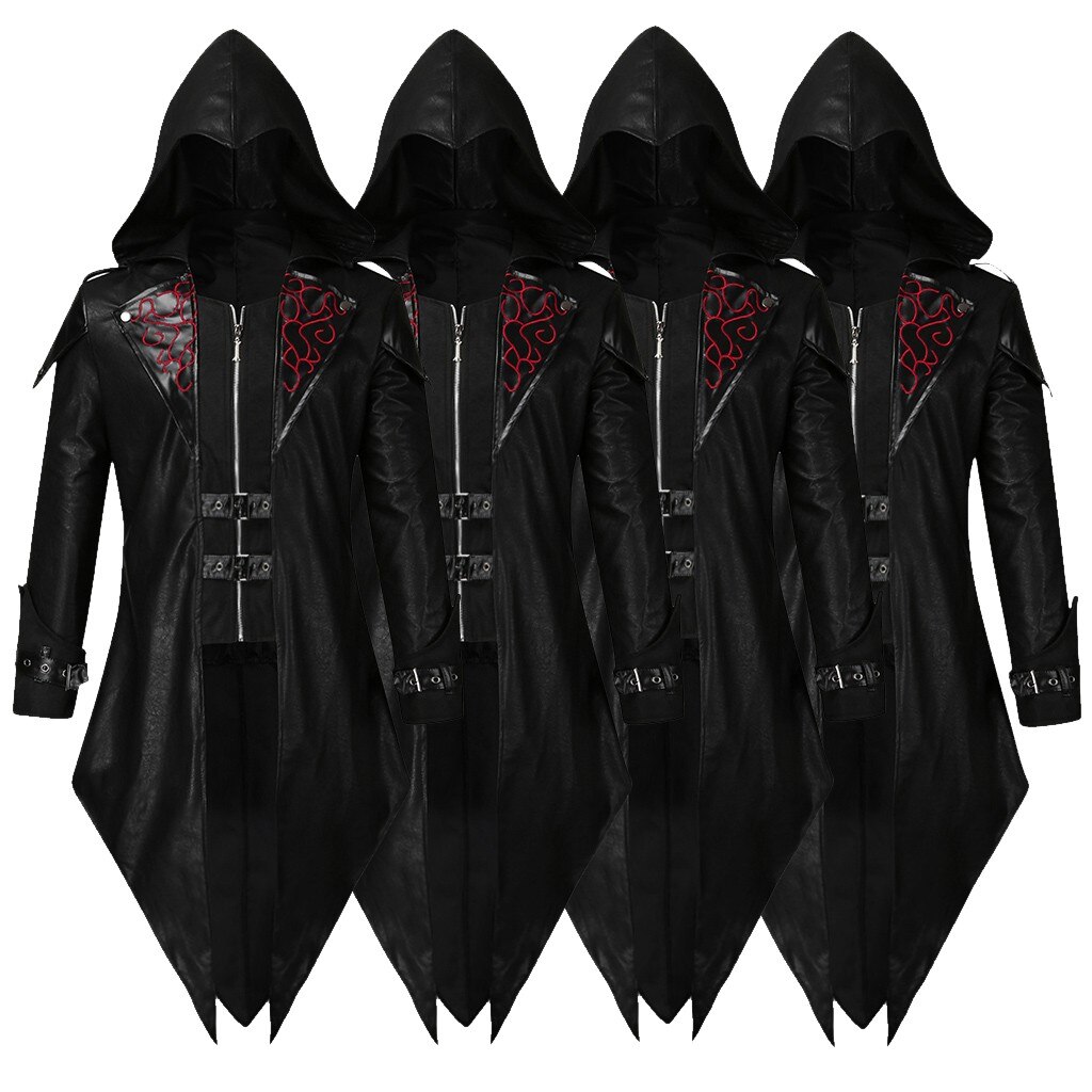 Mens Tailcoat Jacket Goth Steampunk Uniform Hoodie Praty Outwear Coat Tuxedo Formal Costume Mens Steampunk Coats#g30