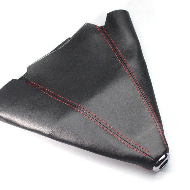 Palanca de cambios de cuero de fibra de carbono, cubierta a prueba de polvo para Ford Focus MK2 2 3 Mondeo MK4 Ranger Toyota Corolla chr RAV4 yaris: Smooth leather