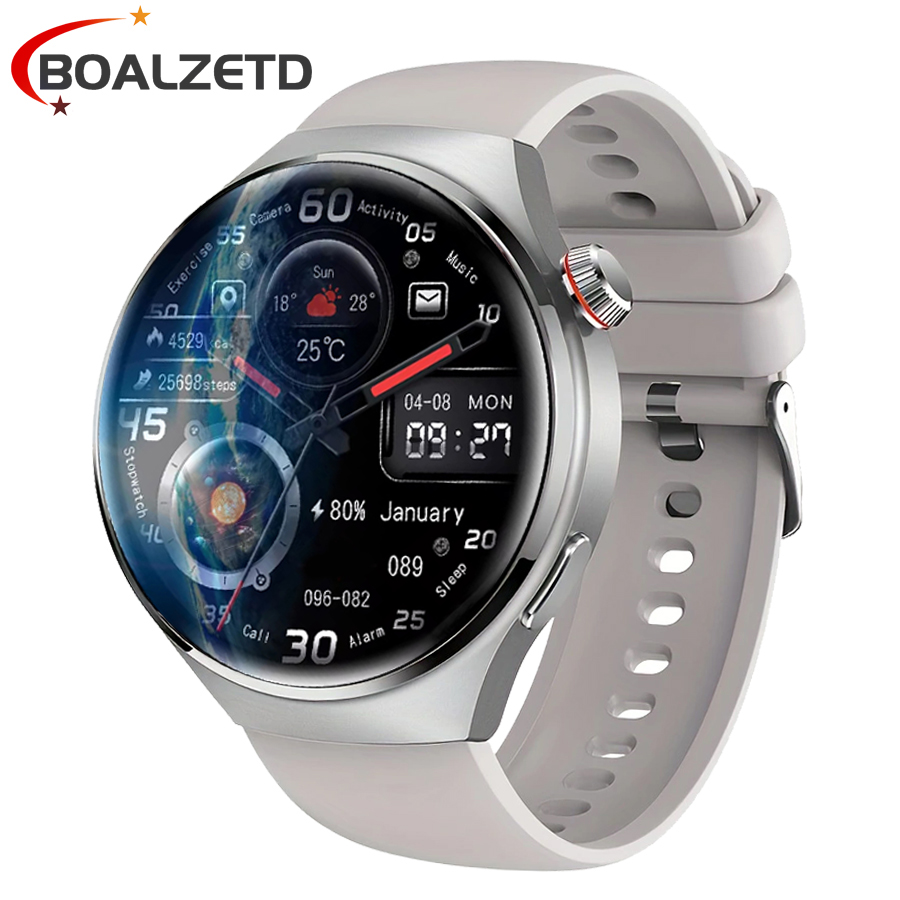 2025 Nuovo orologio 4 pro accorto guarda per uomo donna regalo in sport SmartWatch design definitivo Bluetooth chiamata telefonica orologio da polso cinturino GPS: nero