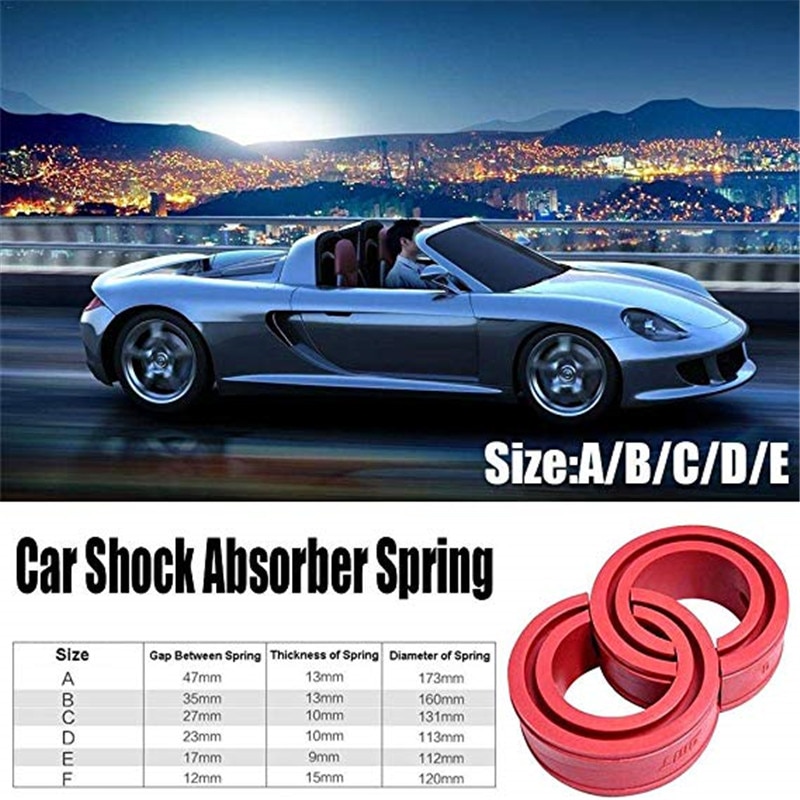 2PCS Car shock absorber Red pad spring bumper power Auto-buffers A/B/C/D/E/F type Accessories Auto-Buffer Cushion Car