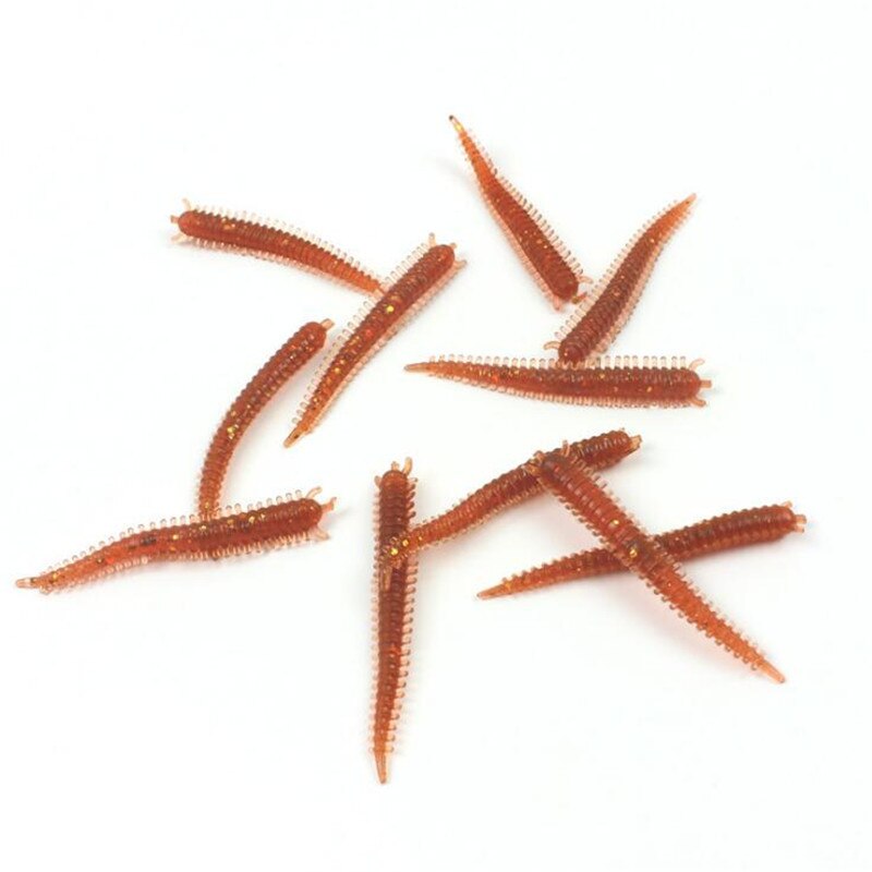 50pcs/Set Sandworms Soft Plastic Worm Fishing Lure 60mm Saltwater Bass Catfish