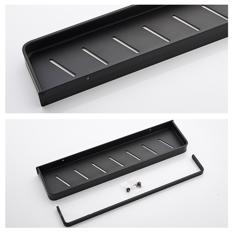 Badkamer Planken Bad Douche Muur Aluminium Zwart Badkamer Plank Gemonteerd Keuken Opslag Houder 30-60Cm