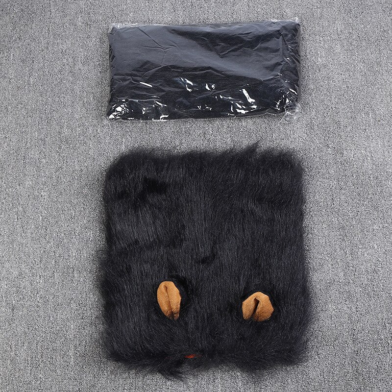 Peluca de Melena De León para perro, ropa de Cosplay con cola para perros, gato, decoración para , peluca, sombrero, disfraz, juguete, accesorios para mascotas: Black / 37cm