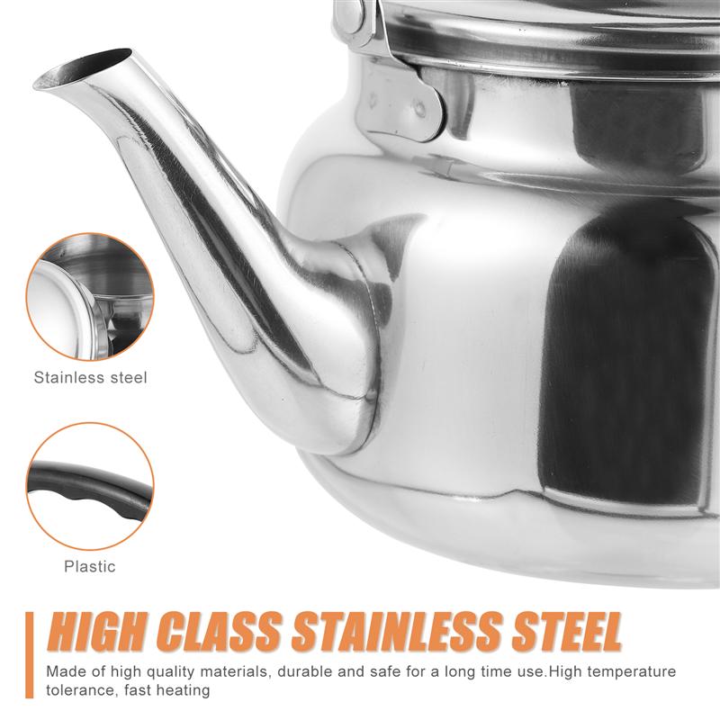 1PC Mini Teakettle Stainless Steel Water Kettle Outdoor Teapot Ant-Scald Handle Tea Kettle Heating Water Pot Tea Pot Teaware