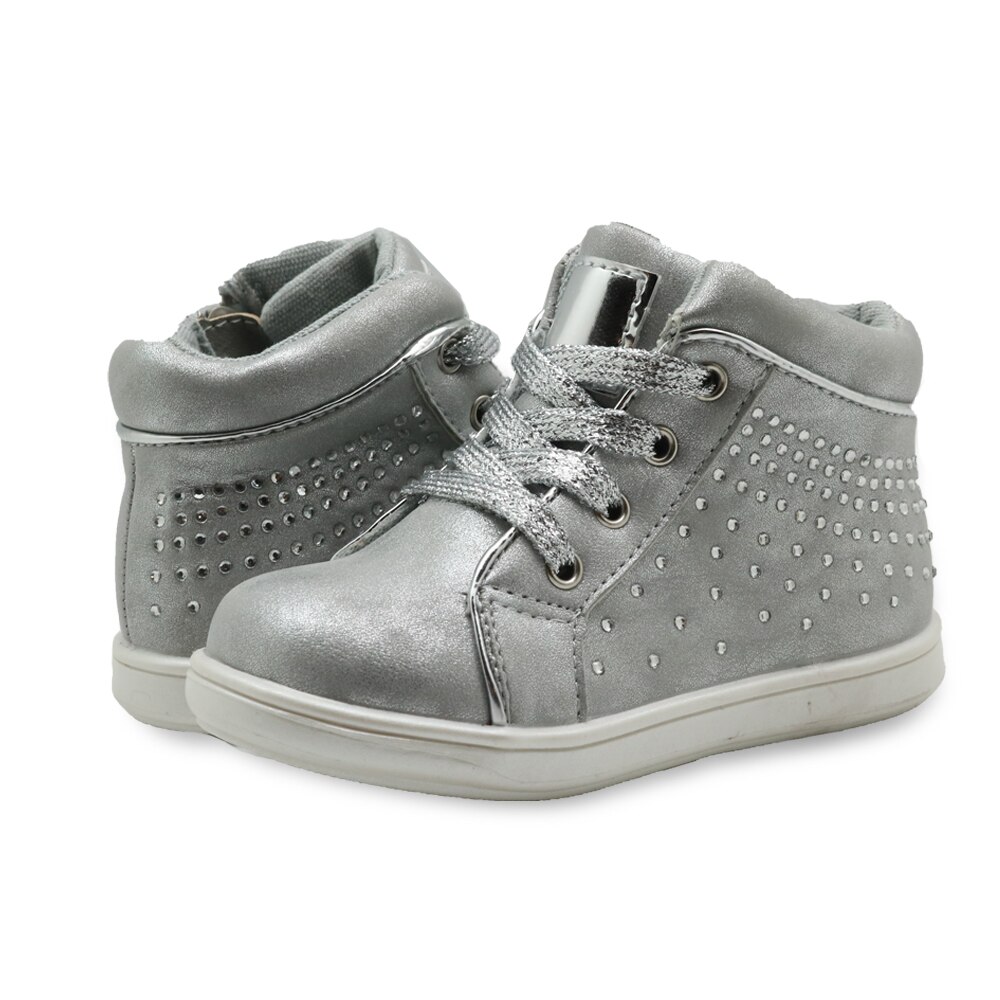 Chaussures pour enfants apakowa en cuir synthétique, bottines plates pour filles, printemps-automne, avec cristaux, 21-26 euros