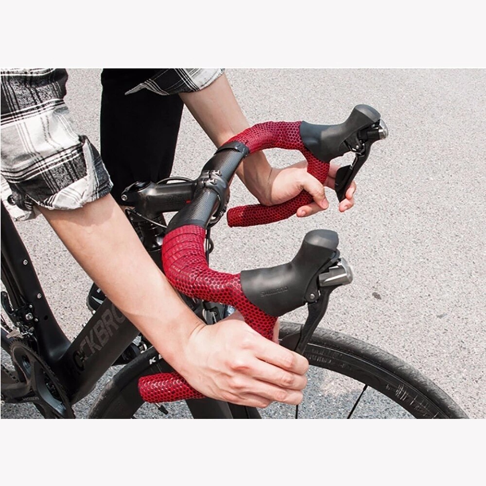 Bicycle Handlebar Tape Road Bike PU Leather Perforated Belt Breathable Soft MTB Fixed Gear Belt Cycling Accessory MICCGIN