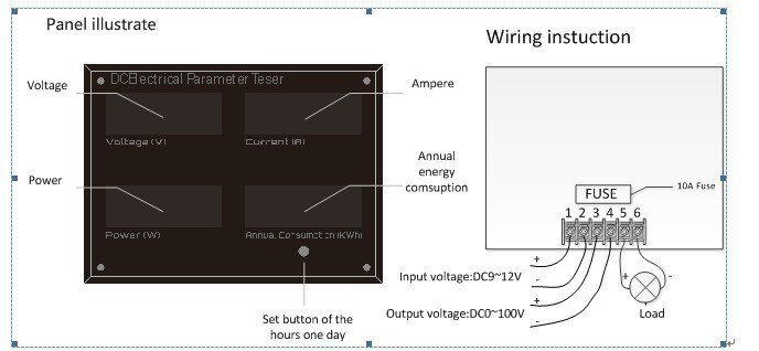 Zhurui epm 5700 digital panel dc wattmätare / 12v effekt / dc elektrisk parametertestare