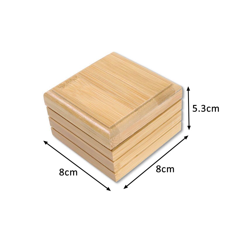 Drewniane mydelniczka Mouldproof DIY Wykonany ręcznie natura kolor bambusa przechowywanie mydła taca akcesoria robić łazienki: 5 kwadrat