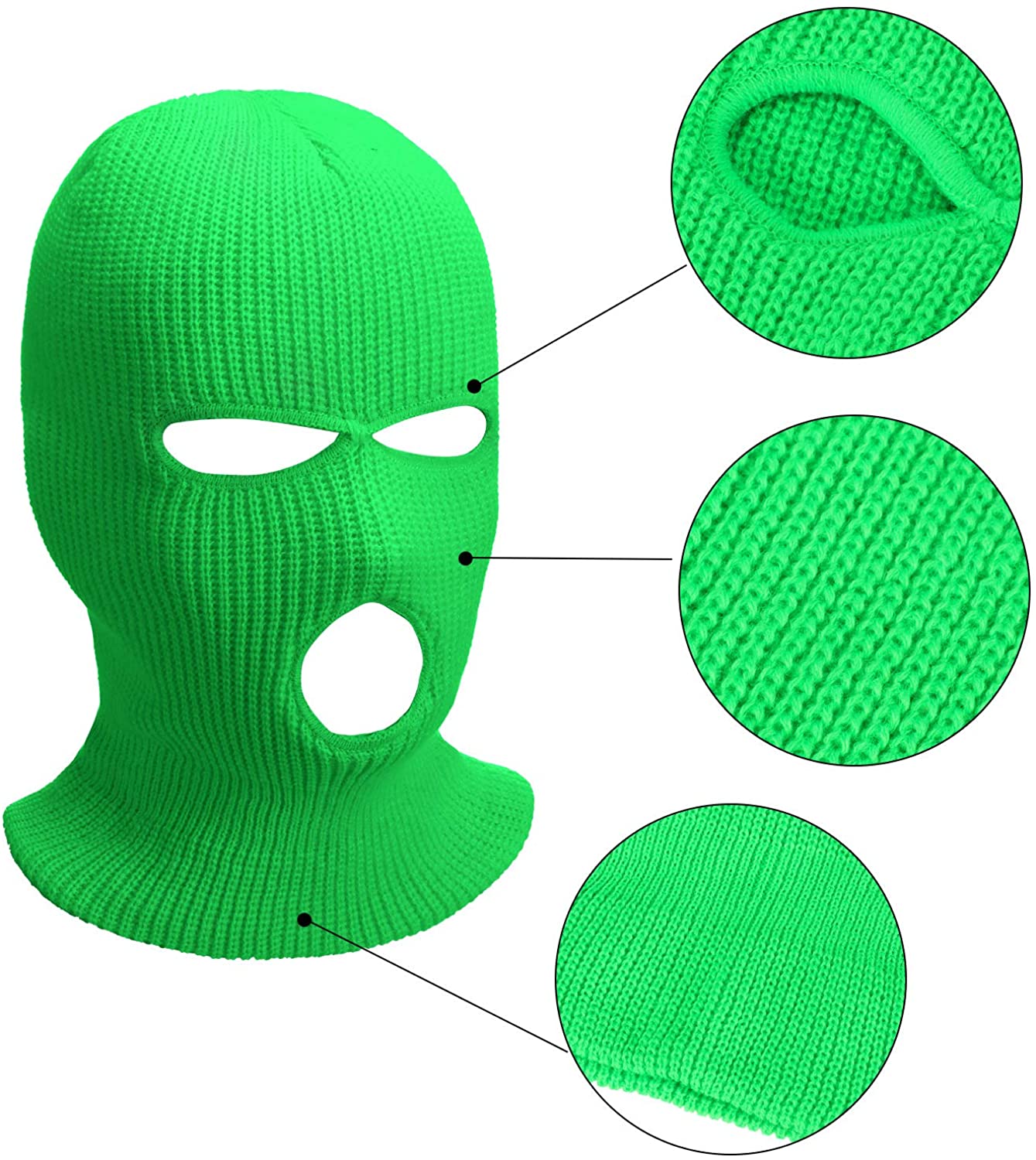 Masque de Ski à 3 trous, casquette coupe-vent en tricot pour le Sport en plein air, couvre-chef unisexe pour l'hiver