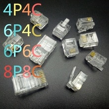20 stk 4 pin 6 pin 8 pin kabel endestik stik telefonstik internet stik ... rj9 4 p 4c rj11 6 p 2c 6 p 4c 6 p 6c rj45 8 p 8c
