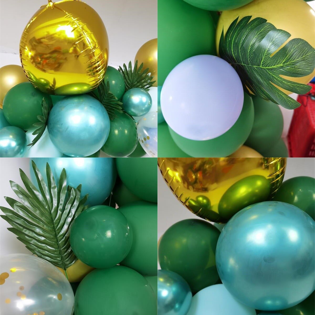 Skovdyr tema fest børns fødselsdagsfest jungle fest grøn latex ballonkæde sæt