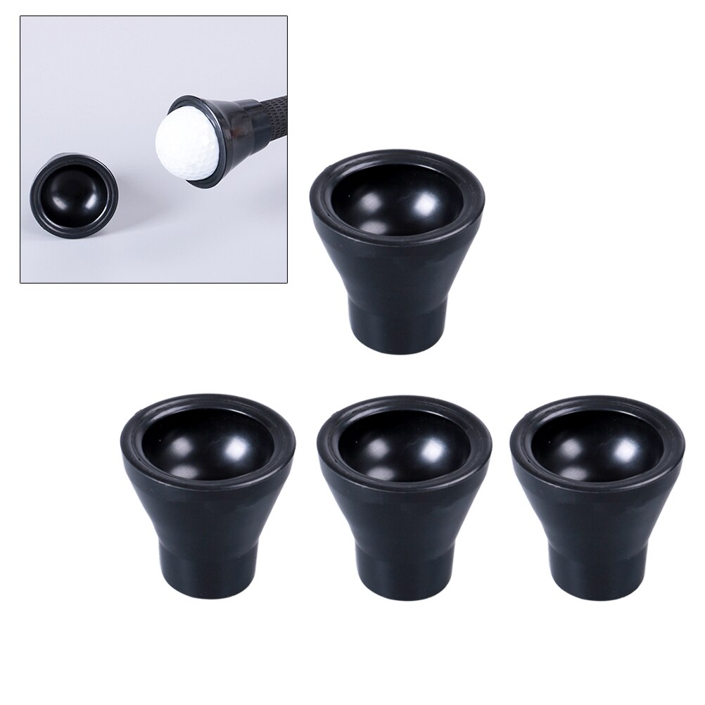 Durable Golf Rubber Ball Pick-Up Cup Tool for Golf Putter Grip (Black)