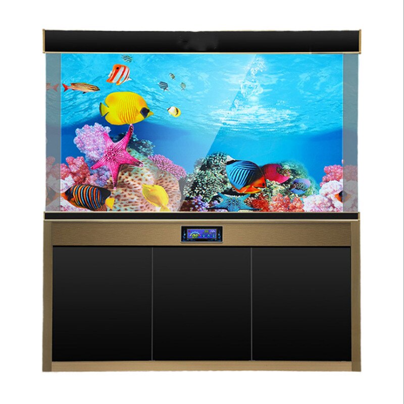 Fish tank background paper painting HD picture 3d stereo wallpaper background painting double-sided aquarium decoration sticker