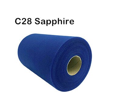 Tissu Tutu bobine de Tulle coloré 6 pouces x 100 Yards, jupe Tutu, nœud pour fête de mariage, artisanat: sapphire C28