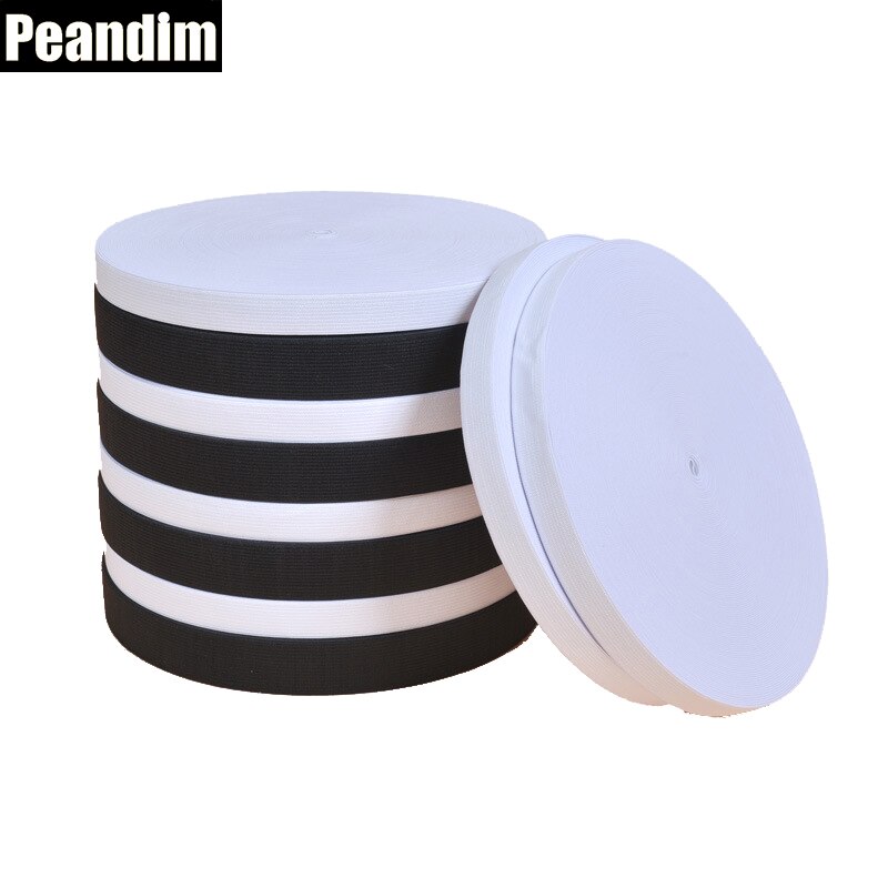 PEANDIM 1.5cm Breedte 30meter DIY Naaien Elastische Band Gebreide Elastische Tape Zwart Wit Kleur Kan Kiezen